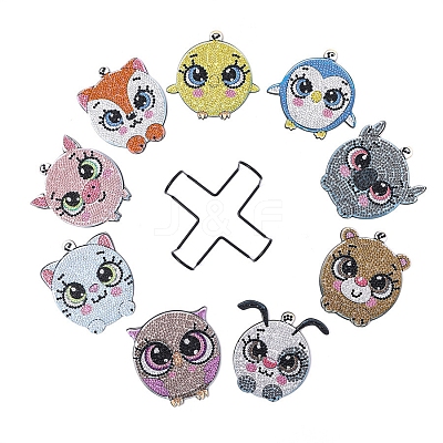 DIY 5D Diamond Painting Animal Theme Cup Mat Kits PW-WG91481-01-1