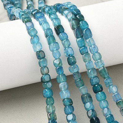 Natural Dragon Veins Agate(Dyed & Heated) Beads Strands G-G177-E15-03-1