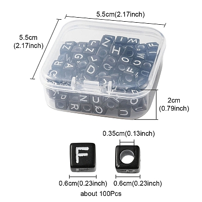 100Pcs Opaque Acrylic Beads SACR-YW0001-55-1