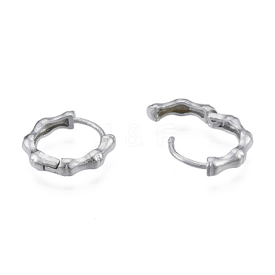 Non-Tarnish 316 Surgical Stainless Steel Bamboo Stick Hoop Earrings for Men Women EJEW-N052-12-1