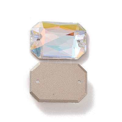 Rectangle Octagon Shape Sew on Rhinestone RGLA-C001-08B-001LA-1