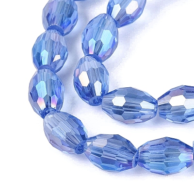 Electroplate Transparent Glass Beads Strands LS-GL-N002-01A-A13-1