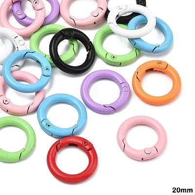 20Pcs Spray Painted Alloy Spring Gate Rings FIND-YW0017-97-1