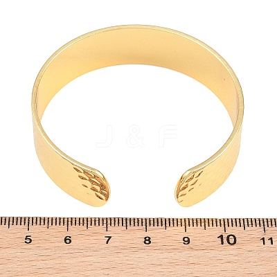 15.5MM Brass Textured Open Cuff Bangles for Women KK-CBA68DA-11G-1
