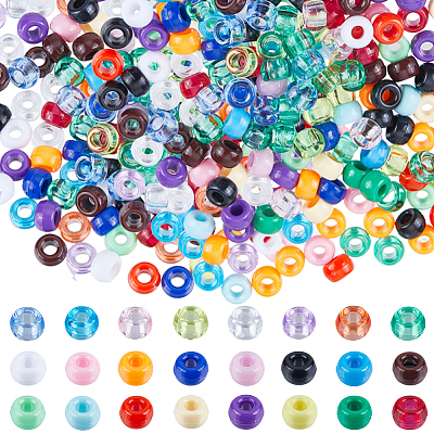 960Pcs 24 Colors Opaque Plastic Beads KY-SC0001-82-1