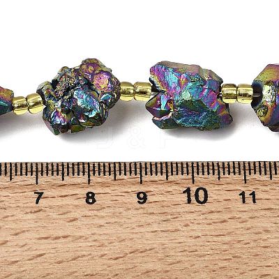 Electroplated Raw Rough Natural Amethyst Beads Strands G-Z131-J02-03-1