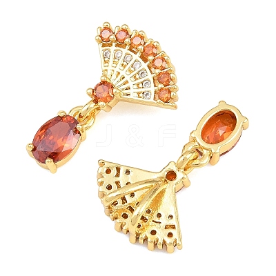 Brass Micro Pave Cubic Zirconia Pendants KK-K340-53G-03-1