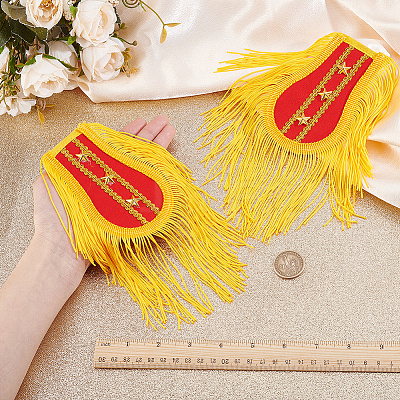 1 Pair Cloth Tassels Epaulette AJEW-HY0003-38B-1
