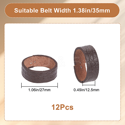 4 Sets Cowhide Belt Loop Keepers & Iron Findings FIND-GF0007-61A-01-1