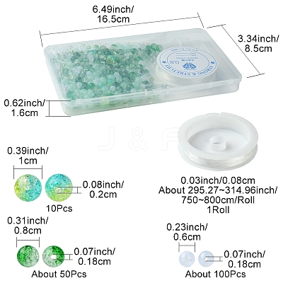 DIY Round Acrylic Beads Bracelets Making Kits DIY-FS0007-02D-1