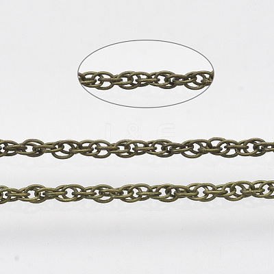 Soldered Brass Coated Iron Rope Chains CH-T002-04AB-1