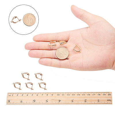 Brass Hoop Earring Findings with Latch Back Closure KK-L148-07-1