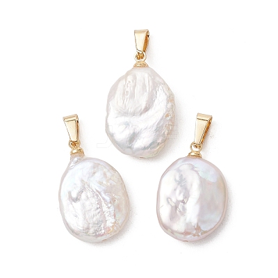 Natural Nucleated Baroque Keshi Pearl Pendants PALLOY-JF05470-01-1