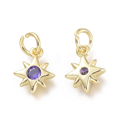 Brass Micro Pave Cubic Zirconia Pendants KK-P188-H06-G-1