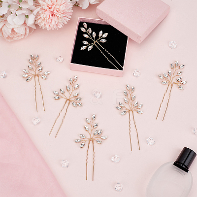 6Pcs Alloy Rhinestone Hair Sticks for Women OHAR-FG0001-08KCG-1