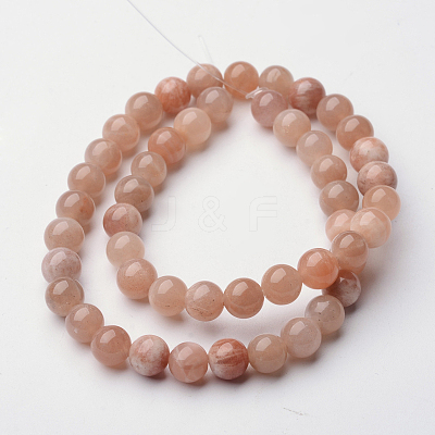 Natural Sunstone Round Bead Strands G-F262-01-1