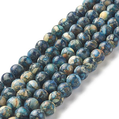 Natural Imperial Jasper Beads Strands G-I122-8mm-18-1