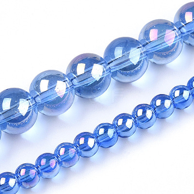 Electroplate Transparent Glass Beads Strands GLAA-T032-T4mm-AB04-1