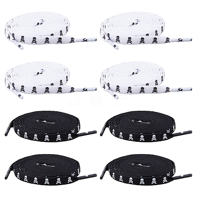4 Pairs 2 Colors Polyester Flat Shoelaces FIND-FH0012-24-1