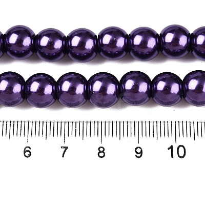 Baking Paint Pearlized Glass Pearl Round Bead Strands HY-Q330-8mm-20-1