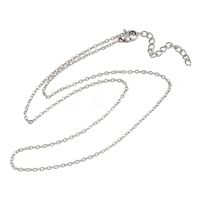 Non-Tarnish 304 Stainless Steel Cable Chain Necklaces NJEW-M176-14-A-1