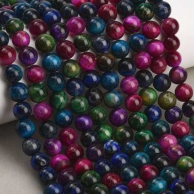 Grade AB Natural Tiger Eye Beads Strands X-G-F591-18-8mm-06-1