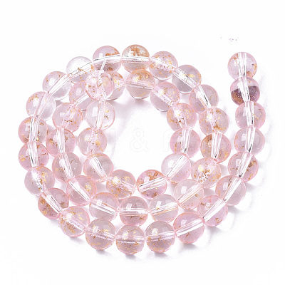 Transparent Spray Painted Glass Bead Strands GLAA-N035-03C-B06-1