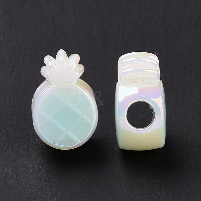 UV Plating Rainbow Iridescent Acrylic European Beads SACR-E009-34-1
