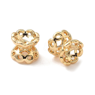Brass Double Bead Caps KK-C099-11G-1