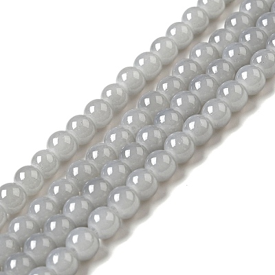 Imitation Jade Glass Beads Strands DGLA-S076-6mm-30-1