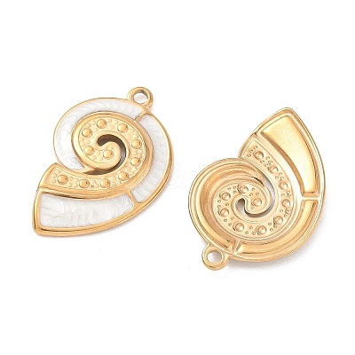 304 Stainless Steel Enamel Pendants STAS-Q119-10A-G-1