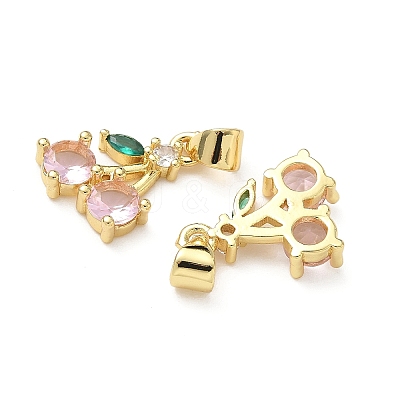 Brass Micro Pave Cubic Zirconia Pendants KK-L243-01G-05-1