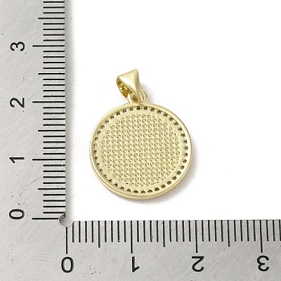 Brass Micro Pave Clear Cubic Zirconia Pendants KK-I708-03C-G-1
