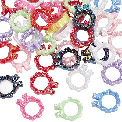 40Pcs UV Plating Acrylic Beads OACR-SP0001-84-1