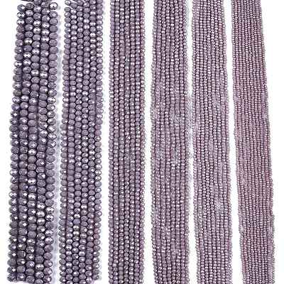 Electroplate Glass Beads Strands EGLA-A044-P6mm-A13-1