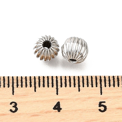 Brass Corrugated Beads KK-V011-01B-P-1