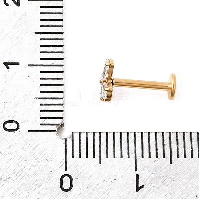 F136 Titanium Pave Clear Cubic Zirconia Bowknot Internally Threaded Labrets ME-CBA9828-05G-1