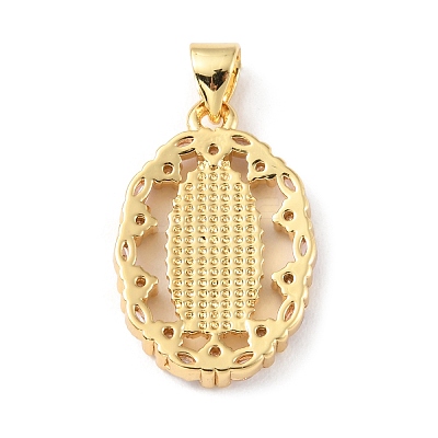Brass Micro Pave Cubic Zirconia Pendants KK-P233-05G-02-1