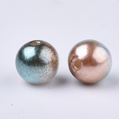 Rainbow ABS Plastic Imitation Pearl Beads OACR-Q174-6mm-09-1