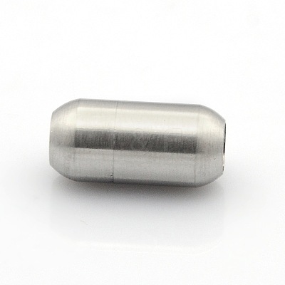 Tarnish Resistant 304 Stainless Steel Matte Surface Magnetic Clasps with Glue-in Ends STAS-O042-B-24-1
