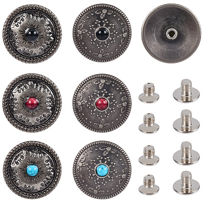12 Sets 2 Styles Alloy Decorative Rivets BUTT-CP0001-07A-1