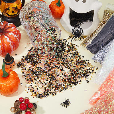 12702Pcs 6 Colors Halloween Theme Plastic Tube Beads FIND-DC0006-28A-1