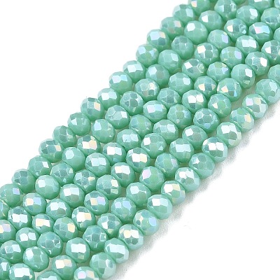 Electroplate Glass Beads Strands EGLA-A044-P2mm-B14-1