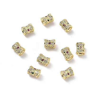 Brass Micro Pave Cubic Zirconia Beads KK-Z114-18G-1