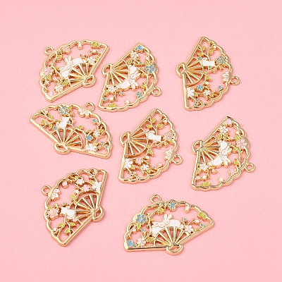 8Pcs 4 Styles Rack Plating Alloy Enamel Pendants ENAM-FS0004-74-1
