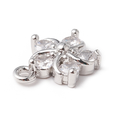 Eco-Friendly Rack Plating Brass Micro Pave Cubic Zirconia Charms KK-F835-14P-1