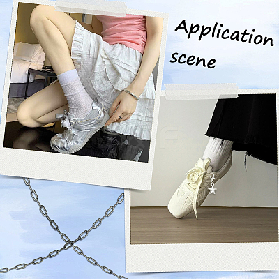 10Pcs 4 Styles Alloy Rhinestone Chain Boot Strap Chains AJEW-CP0006-49-1