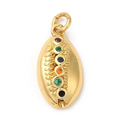 Rack Plating Brass Micro Pave Cubic Zirconia Pendants KK-K377-36G-1