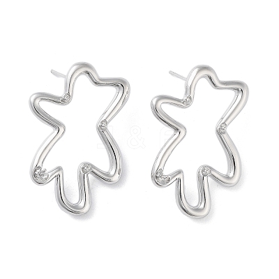 Brass Stud Earring Findings KK-F871-51P-1