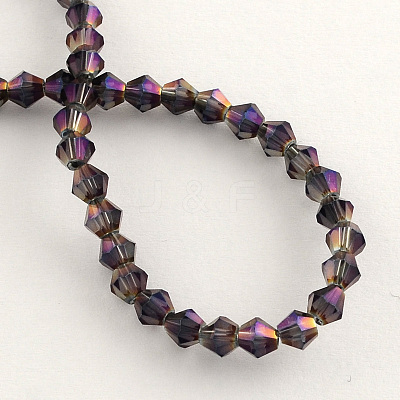Electroplate Glass Bead Strands X-EGLA-R094-4mm-10-1